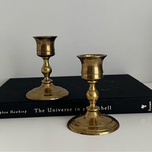 Vintage Brass Candle Holders Set